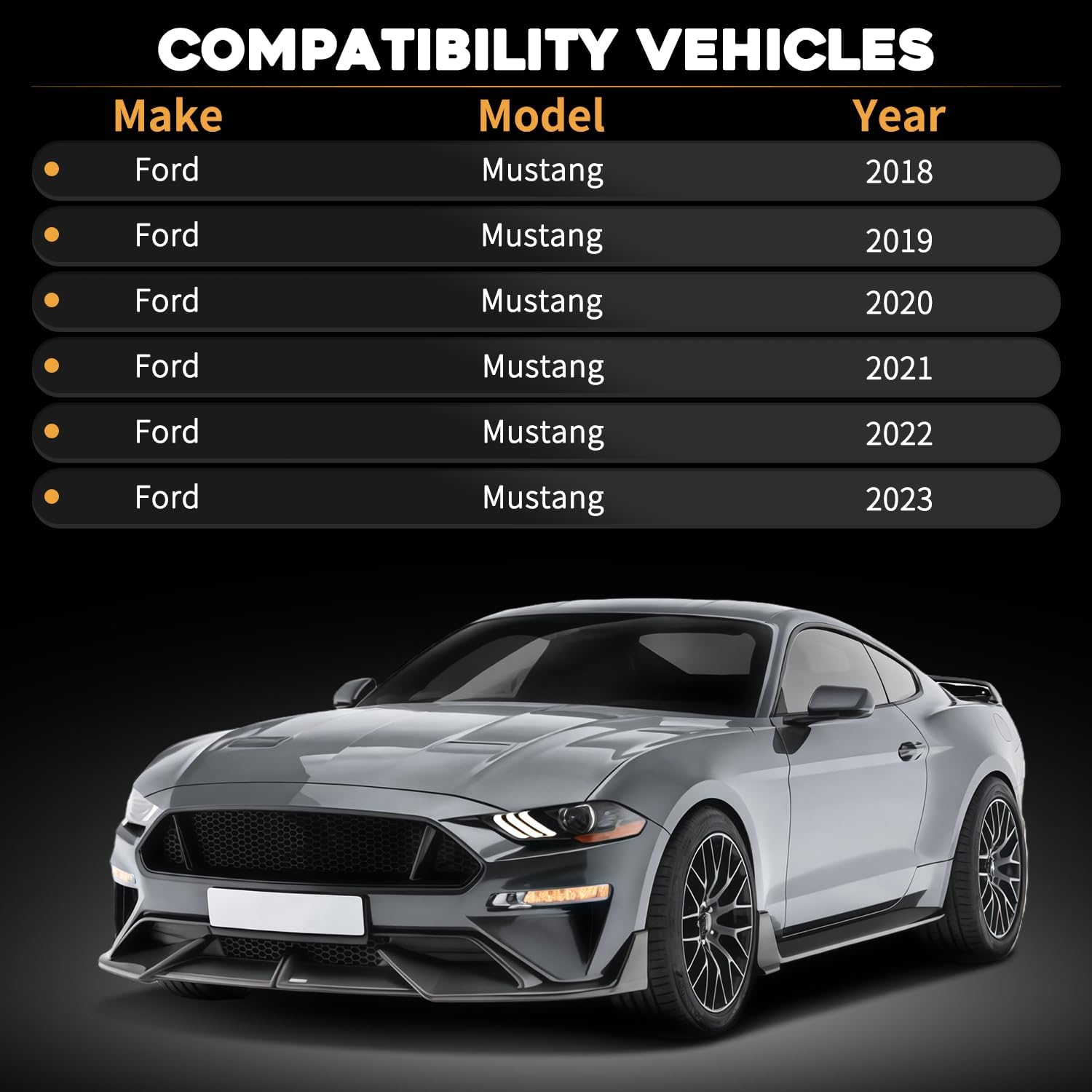 Hood Hinges Left & Right Side Fit For Ford Mustang 2018 2019 2020 2021 2022 2023 Driver & Passenger Side Replaces JR3Z16797A FO1236178 JR3Z16796A FO1236179