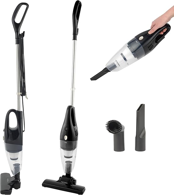 Petra PF0770VDE 2-In-1 Corded Vacuum Cleaner - 1L Bagless Stick Vacuum, Konwerty na ręczną jednostkę, lekkie, 16kPa Suction, 600W, HEPA Filter, 5m Power Cable Includes Crevice & Brush Tools