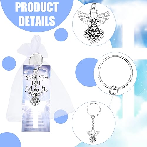 Miniatura 4 de Nosiny El juego de 108 piezas incluye 36 llaveros de ángel, 36 bolsas de organza, 36 tarjetas de oración Miss Me But Let Me Go, regalo de invitado