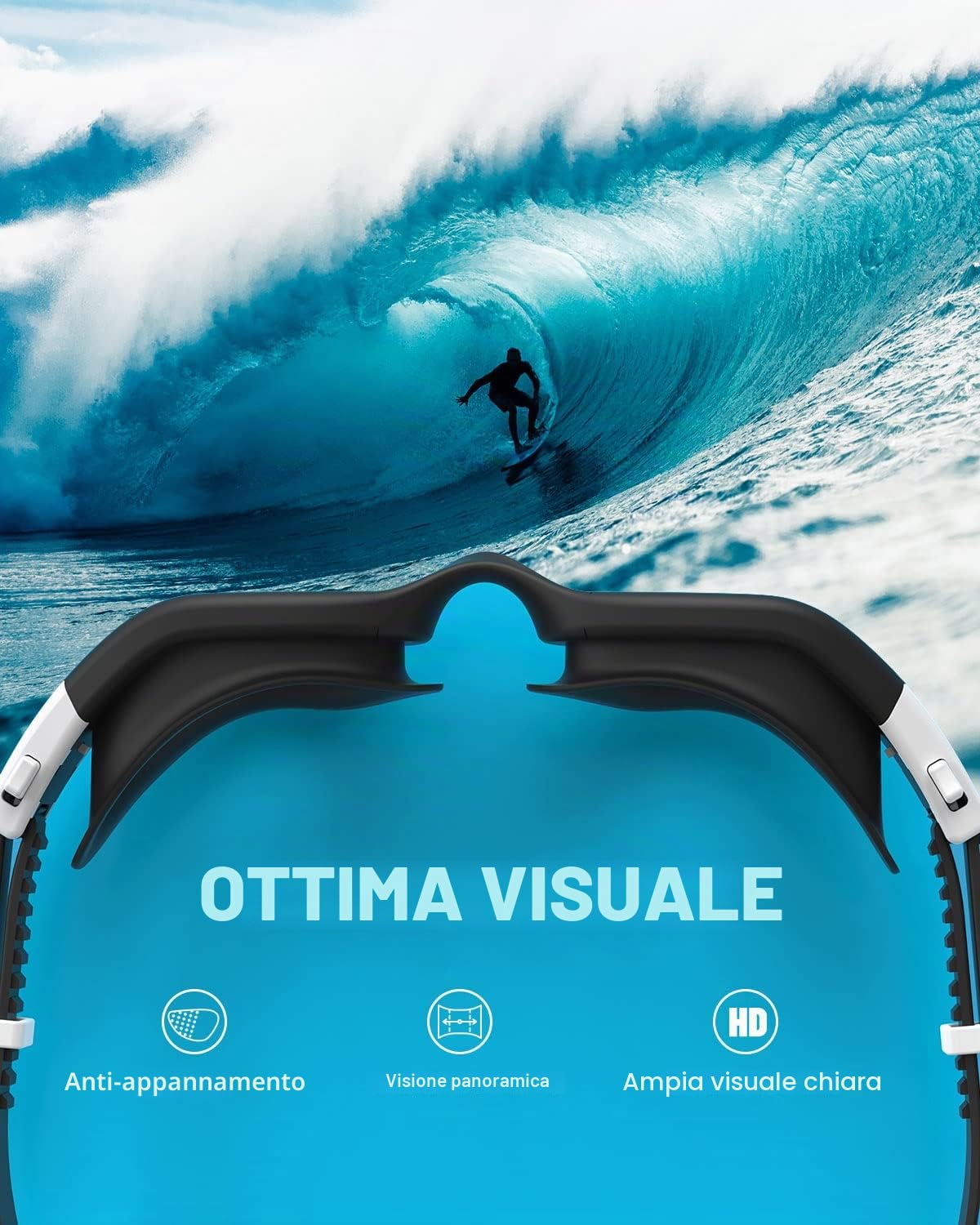 ZIONOR Occhialini da nuoto G1 SE anti-appannamento per adulti, uomini e donne
