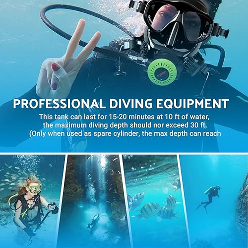Miniatura 5 de SMACO Scuba Tank Mini Scuba Tank 1L Support About 15 Minutes Underwater Breathing(No More Than 33ft) Mini Diving Tank Diving Equipment for Water