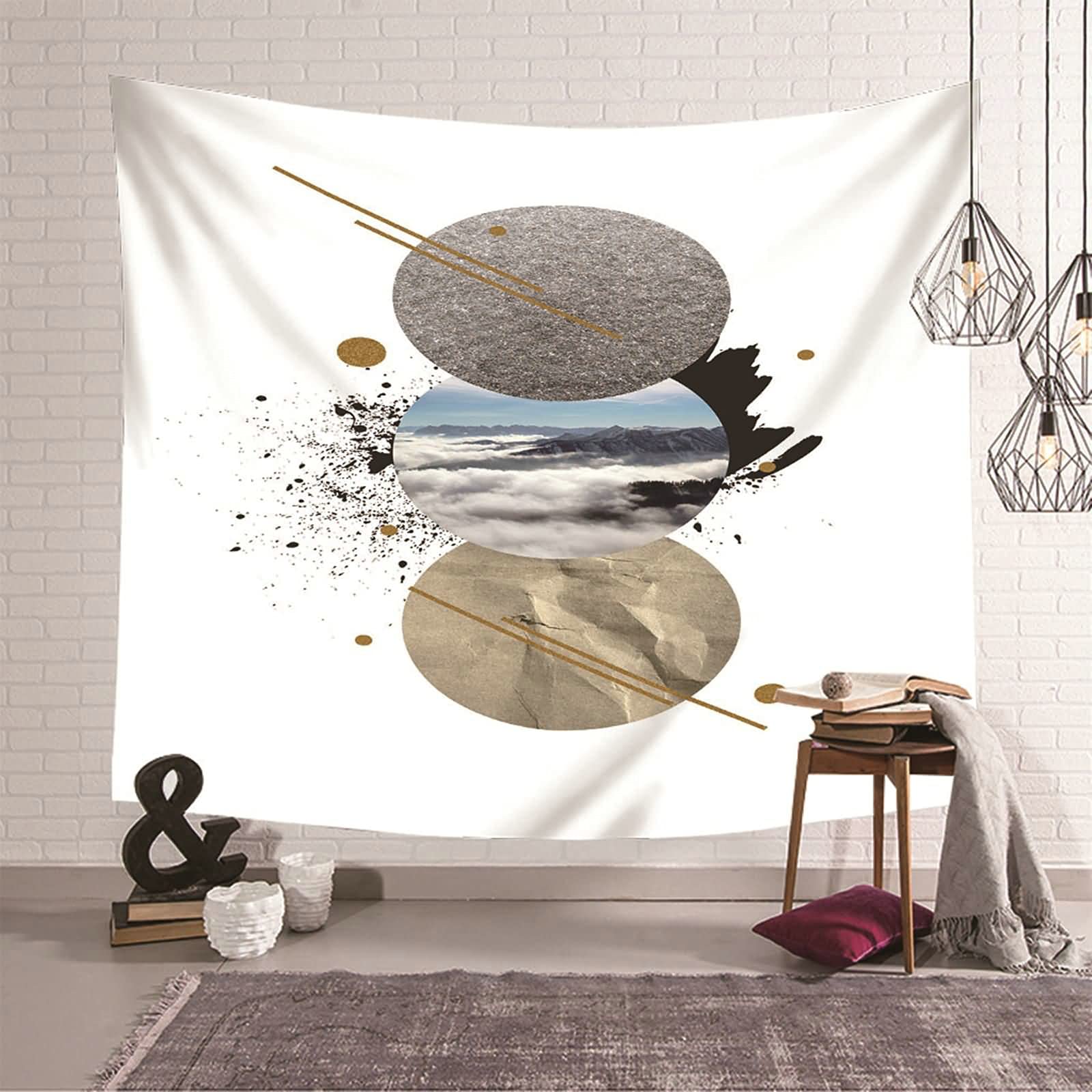Tapiz de pared de montañas para un salón moderno y relajante