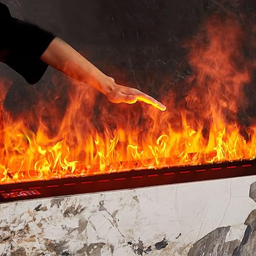 Miniatura 3 de 36 inch Water Vapor Fireplace 3D Atomizing Fireplace Recessed Electric Fireplace Remote Control with Timer Touch Simulation Flame,12 Adjustable