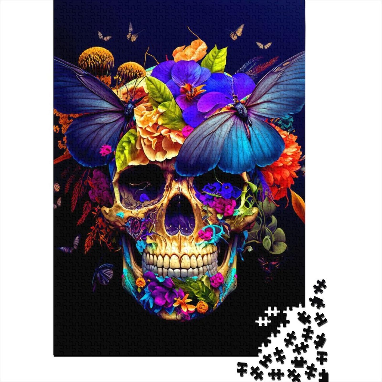 1000 Piece Skull Jigsaw Puzzles, for Adults & Wooden Puzzles Educational Games For Kids 1000pcs (75x50cm) — image 1