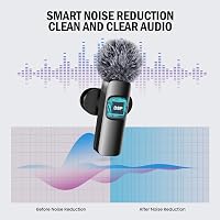 BYbrutek 3 az 1-ben Vezeték Nélküli Csíptetős Mikrofon iPhone/Android/PC Eszközökhöz - Mini Mikrofon Videófelvételhez, 25m Hatótáv 2
