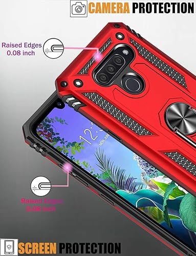 Miniatura 4 de Compatible con LG K50 Casepara LG Q60 Funda de teléfono, Grado militar Soporte magnético para anillo de coche Soporte Soporte Kickstand Defender