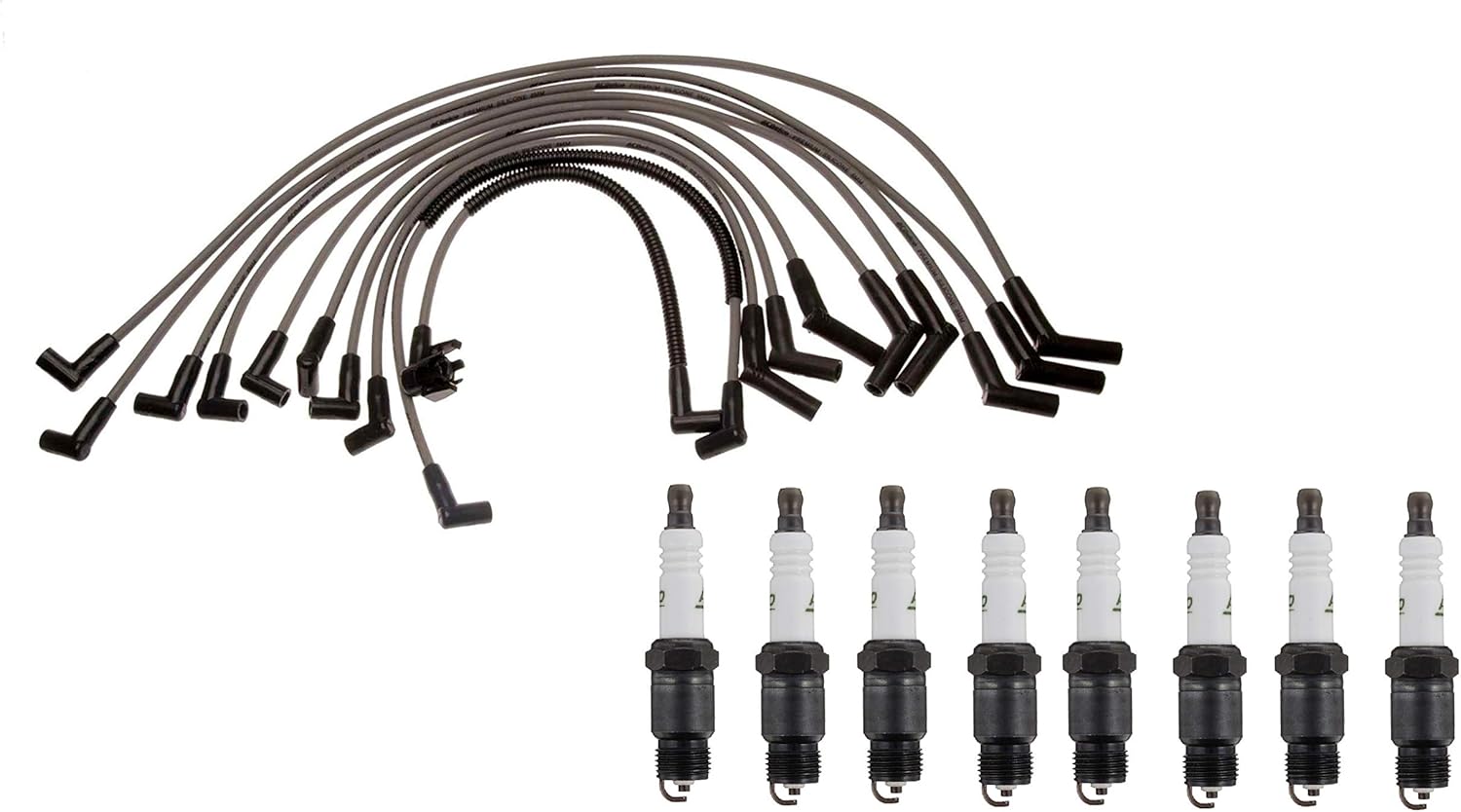 Professional Ignition Wire Set & 8 Spark Plugs Kit For Ford