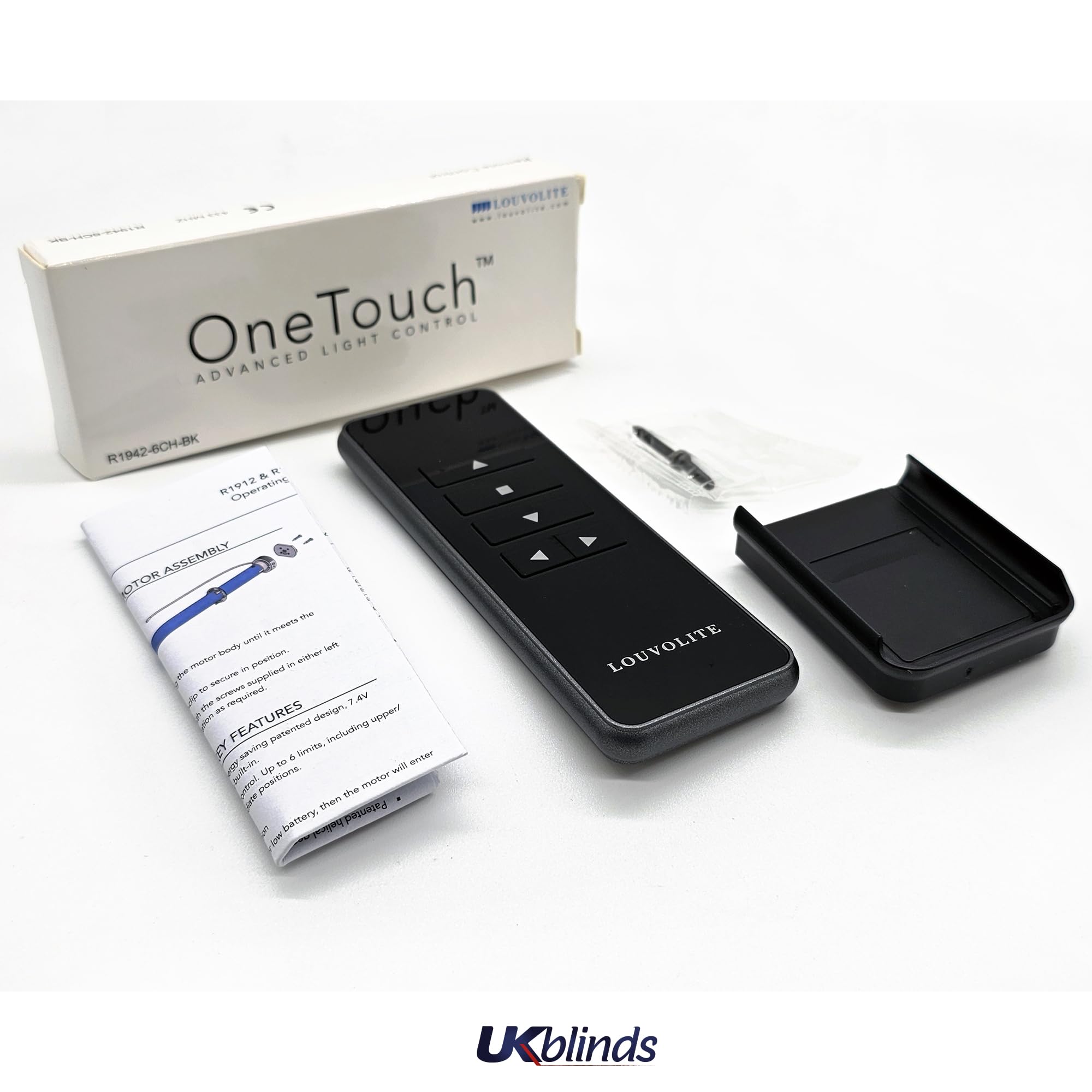 Louvolite R1940, R1942 (6 Ch), R1944 (16 Ch) Push Button Remotes for 1200/1800 Series Motorised Blinds (R1942-BK, Black) - Image 2