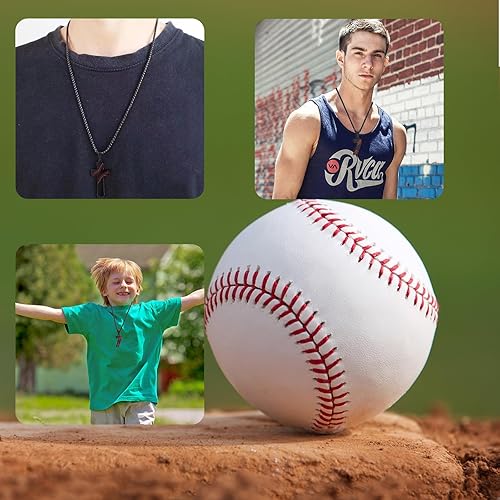 Miniatura 6 de Inspiration - Collares de béisbol, collar con número de camiseta de béisbol y colgante de cruz de acero inoxidable, regalo de béisbol personalizado