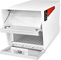Vista 3 de Mail Boss 7509 Mail Manager - Buzón de seguridad con cierre en la acera, color blanco alpino