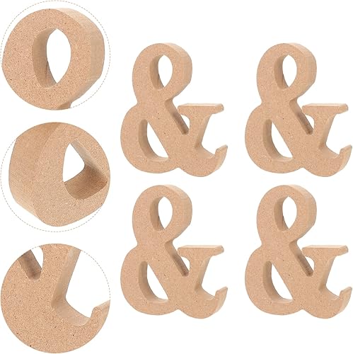 Miniatura 5 de Ciieeo Letrero de madera en blanco, 4 piezas, letrero de amor de madera sin terminar, letrero de madera sin terminar, símbolo de madera