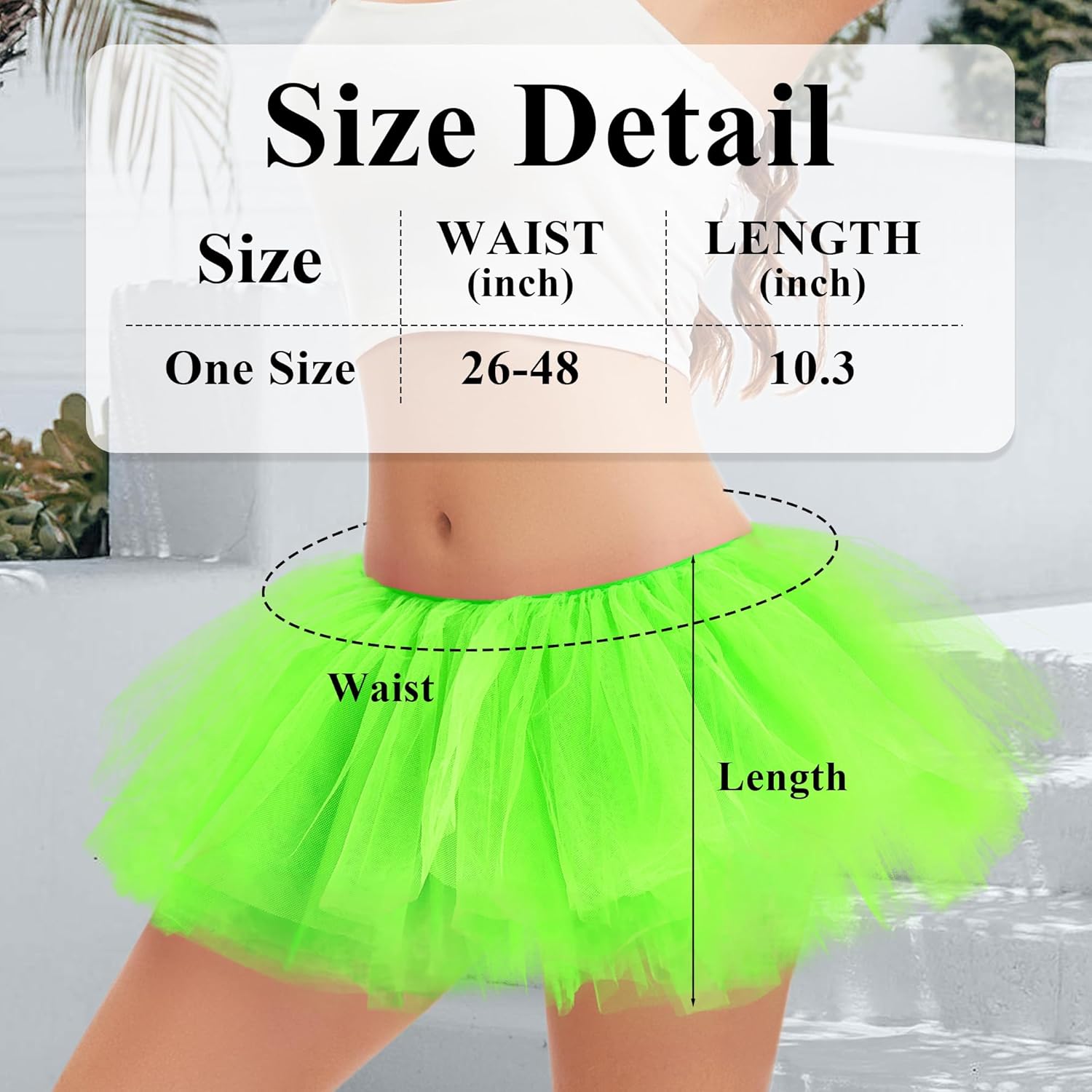Tutu for Women Adults Tutu Skirts for Women 5 Layered Tulle Skirts Halloween 80s Tutus Costume - Image 5