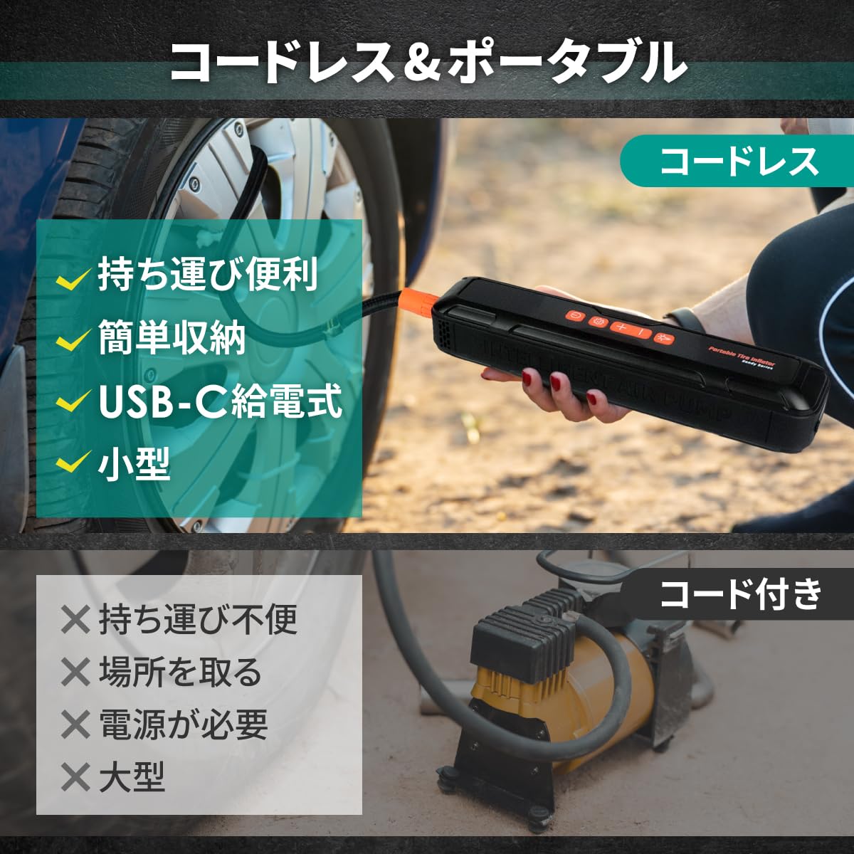 Amazon.co.jp: 収納ケース付き AEROVEL 電動 空気入れ 自転車 車
