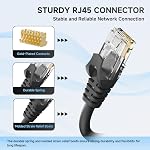 100ft/30M Cat6 Ethernet Cable, RJ45 LAN Patch Cable, 24AWG UTP CAT6 10Gbps Snagless High-Speed Wired Internet Cable for Router, Modem, Switch, PCs, Smart TV, Streaming Devices and More-Black
