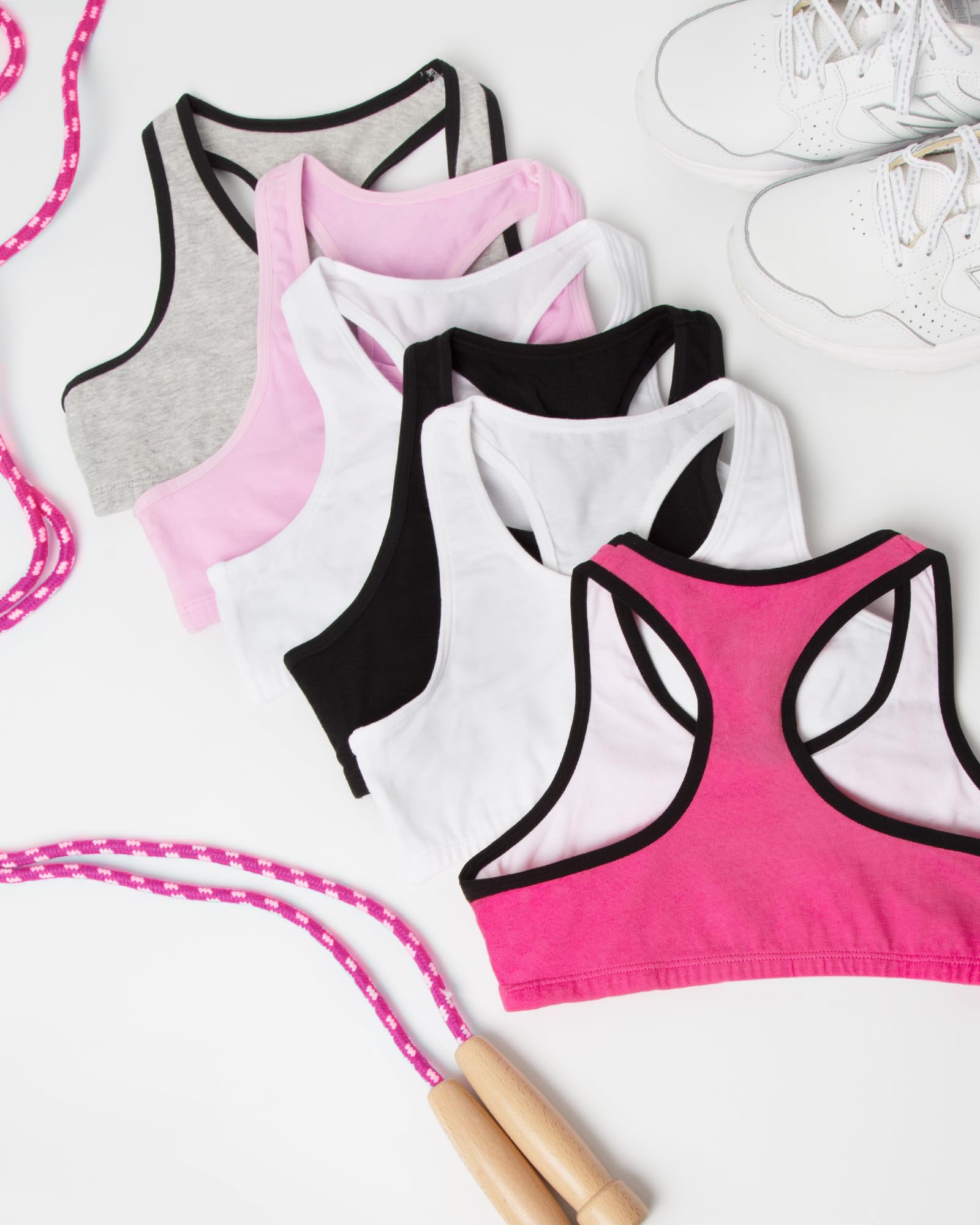 Fruit of The Loom Lot de 6 Soutiens-Gorge de Sport en Coton Stretch pour Fille