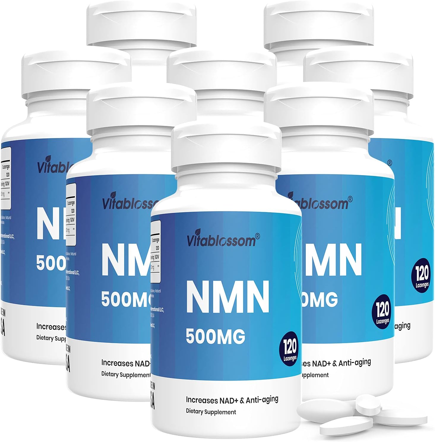 Vitablossom Sublingual NMN 500mg x 960 Tablets-Fast-Acting NMN Supplement Lozenges (Nicotinamide Mononucleotide) -Increase NAD+ & Anti-Aging, Energy Supplement, Cellular Repair & Healthy Supplement