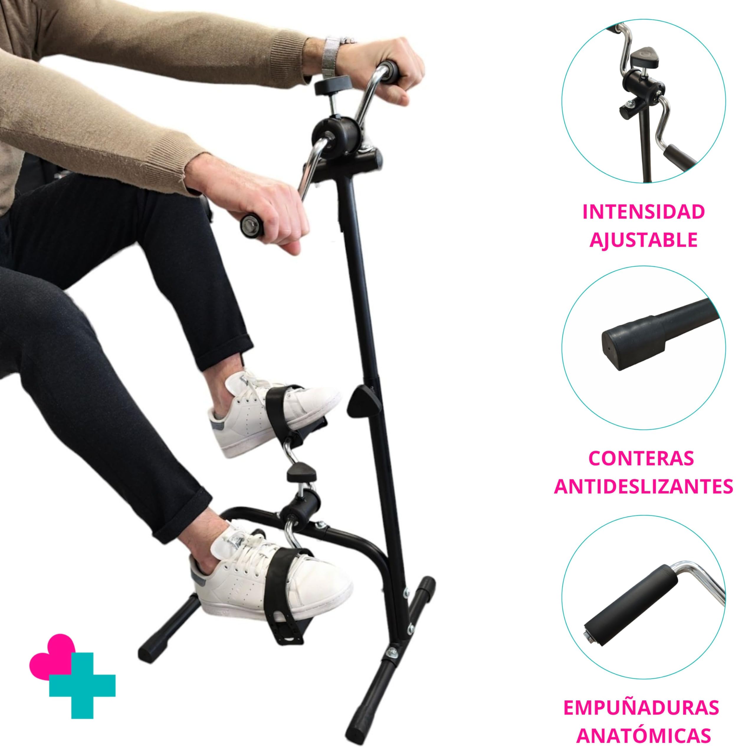 Pedalier Manual para Brazos y piernas. Aparato para pedalear Sentado. Pedaleador para Personas Mayores. Ejercitador piernas Manual. Pedaleador Dual Ejercicios en casa. Pedalina de rehabilitación.