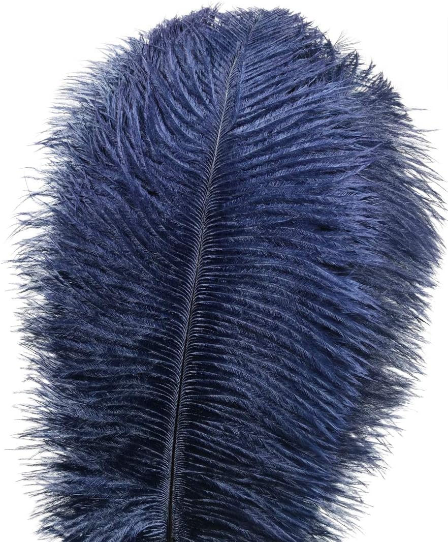 Lampu 10pcs Ostrich Feathers 12-14 inch(30-35cm) Plume Home Wedding Decoration（Navy blue）