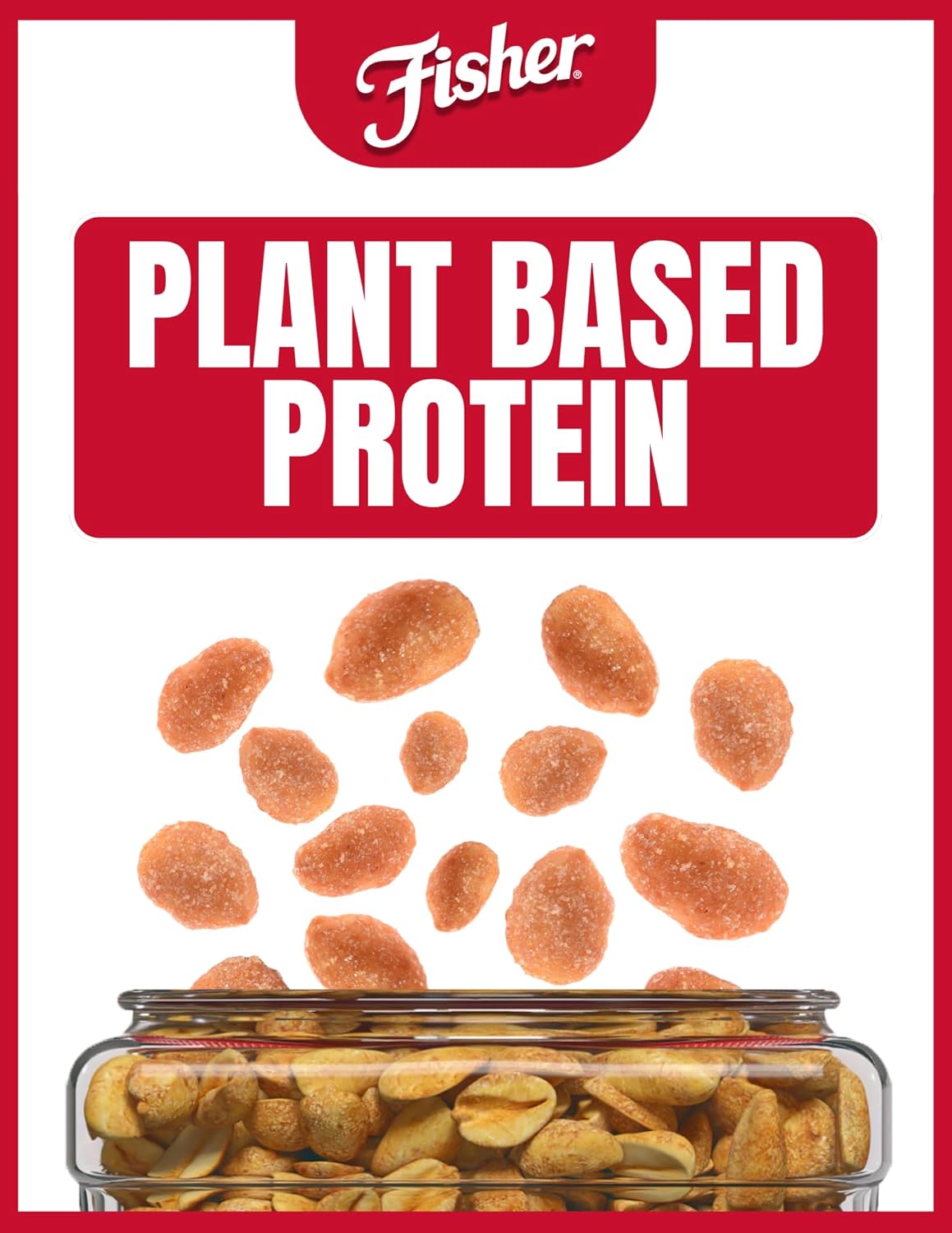 Fisher Snack Honey Roasted Peanuts, 36 Ounces (Pack of 6), Made with Real Honey, 100% Recyclable