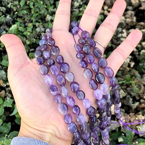 Miniatura 2 de Adabele GZ12-14 - 3 hebras de piedras preciosas curativas de amatista púrpura natural de 0.276 in a 0.472 in, forma libre (total de 45 pulgadas)