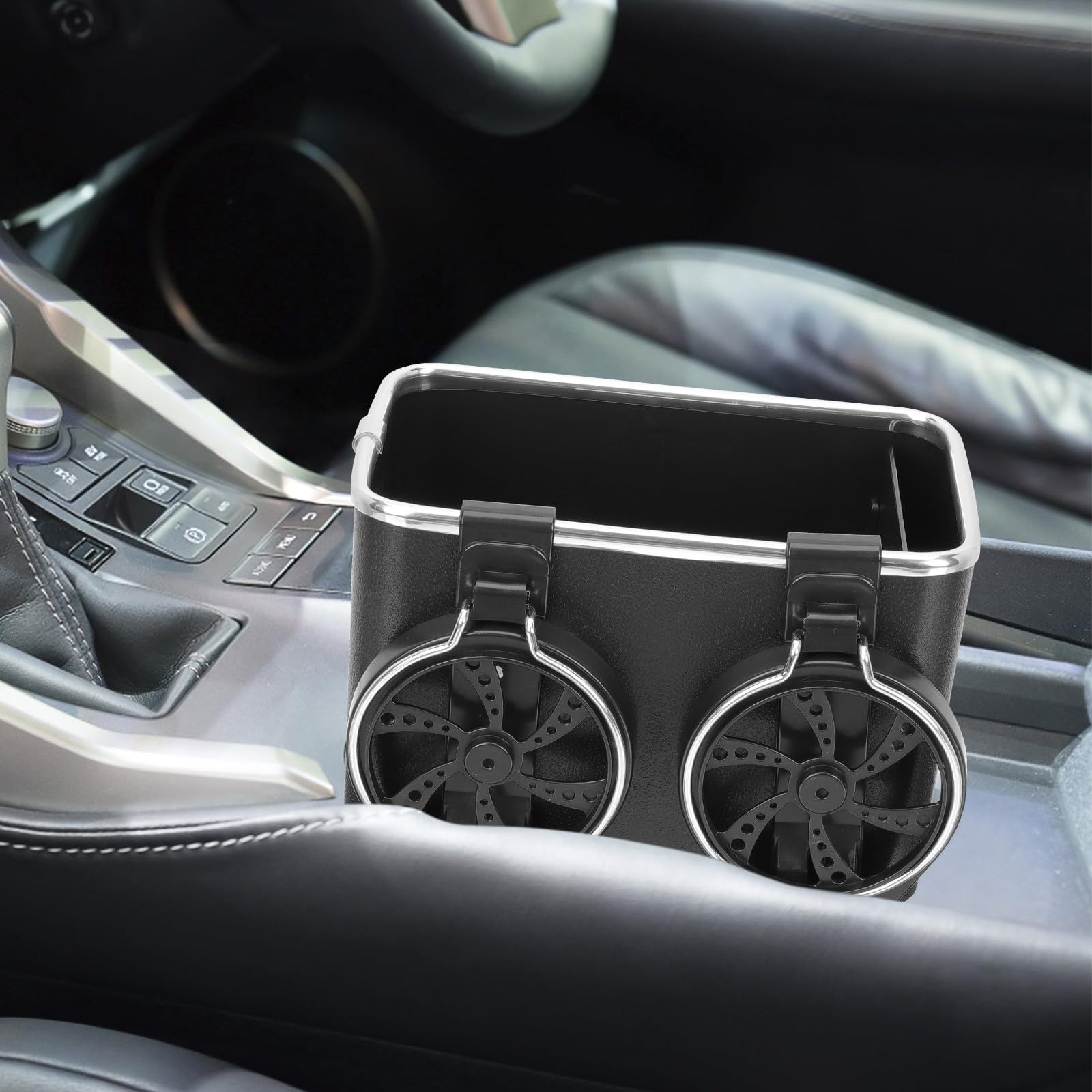 Support porte-gobelet portable en acier inoxydable pour chariots de courses, design à double anneau, support pour tasses à café et cônes de boissons