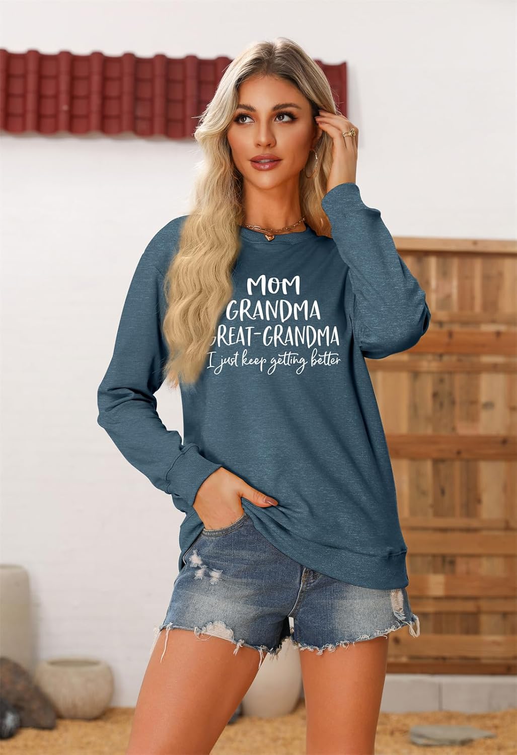 Great Grandma Sweatshirt for Women Crewneck Casual Pullover Tops Loose Comfy Grandma Gifts Shirts Top Sweatshirts - Image 5