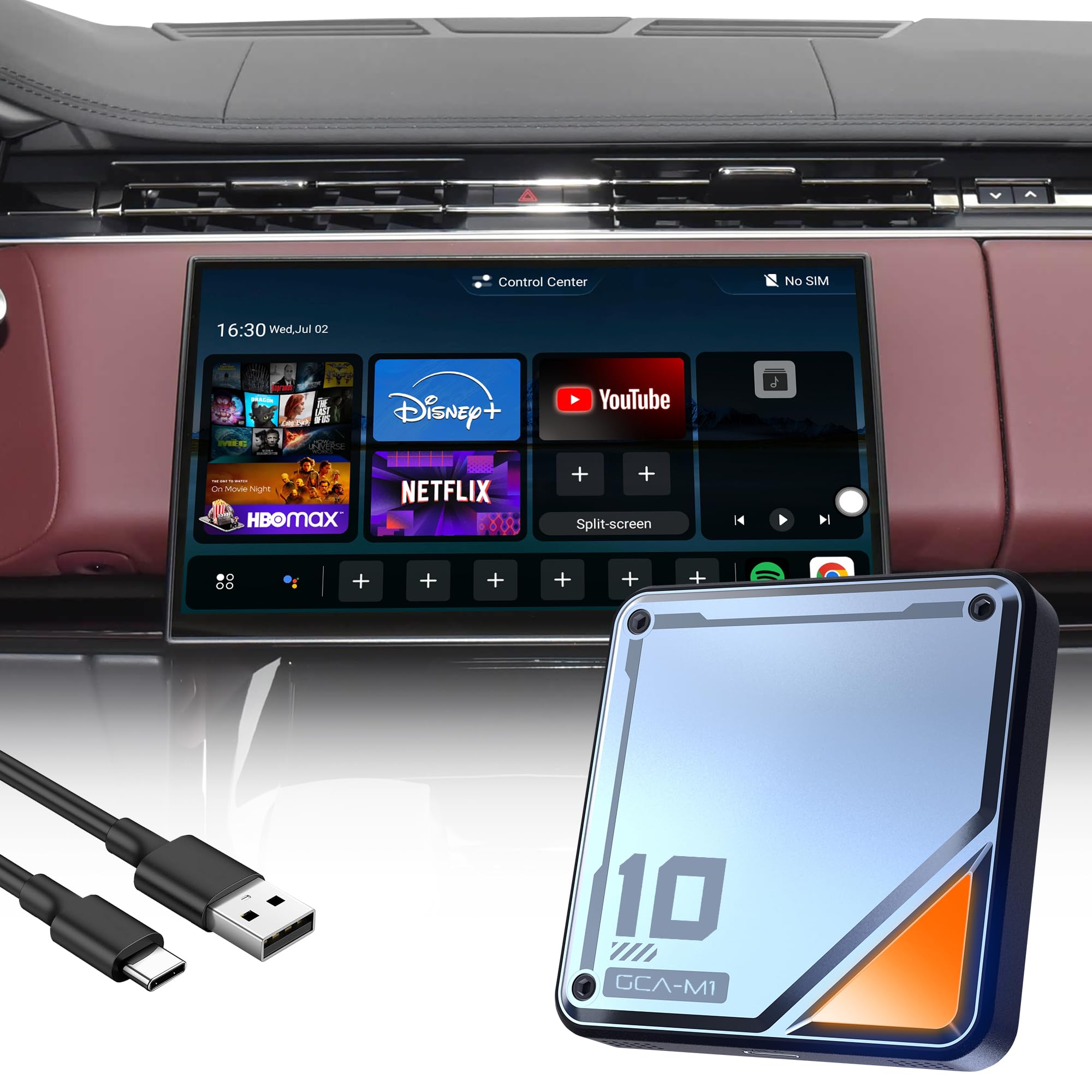YolanAuto AI Box 2025 per auto con Android 13, CarPlay wireless & Android Auto, 8-core Qualcomm, YouTube/Netflix/Google Play Store, OTA Update – Solo per auto con CarPlay cablato