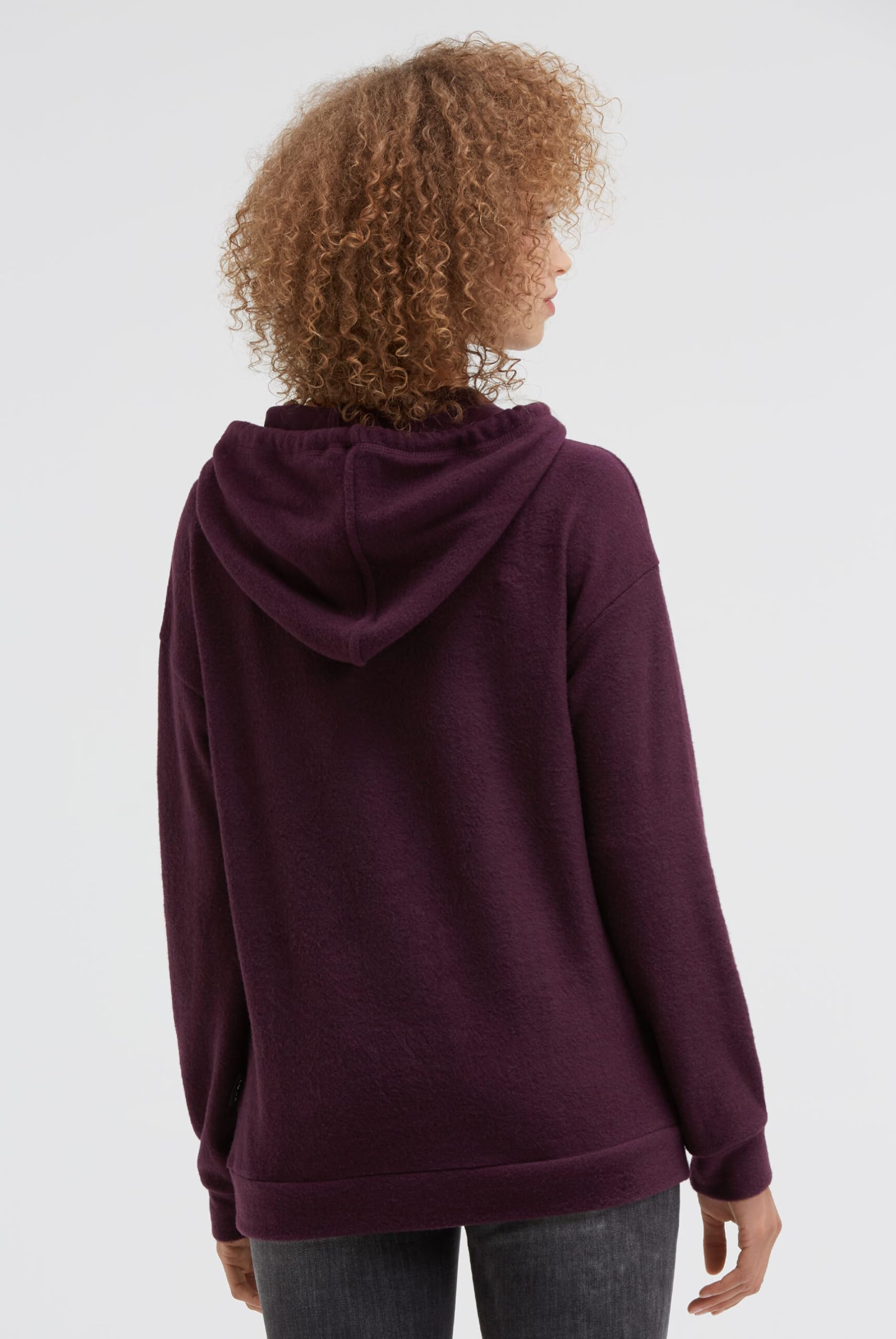 SOCCX Damen Hoodie aus Flauschstrick