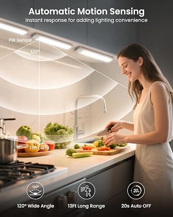 Pak 8 Inch LED Motion Sensor Under Cabinet Closet Light 5 Pack Rechargeable