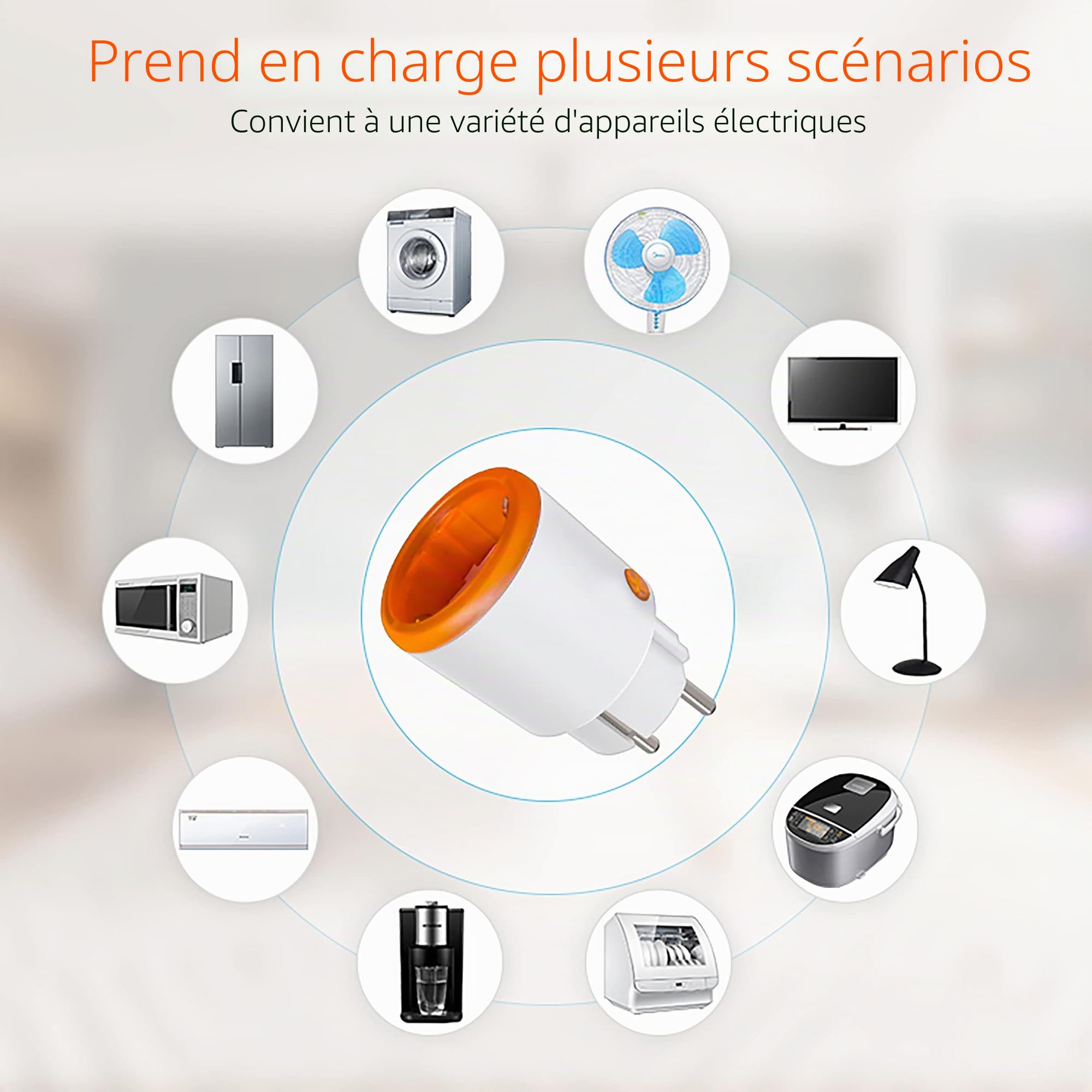 Prise intelligente ZigBee 16A, prise intelligente Alexa 3680W avec wattmètre, commande vocale, minuterie, télécommande d'application compatible avec Alexa, Google Home. HUB requis (3 paquet)