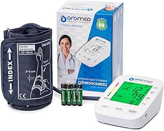 Oromed ORO-BP3 Oberarm-Blutdruckmessgerät, mit großem LCD-Display, Arrhythmie-Erkennung, WHO-Klassifikation, 2×99 Speicherplätzen, automatische Abschaltung