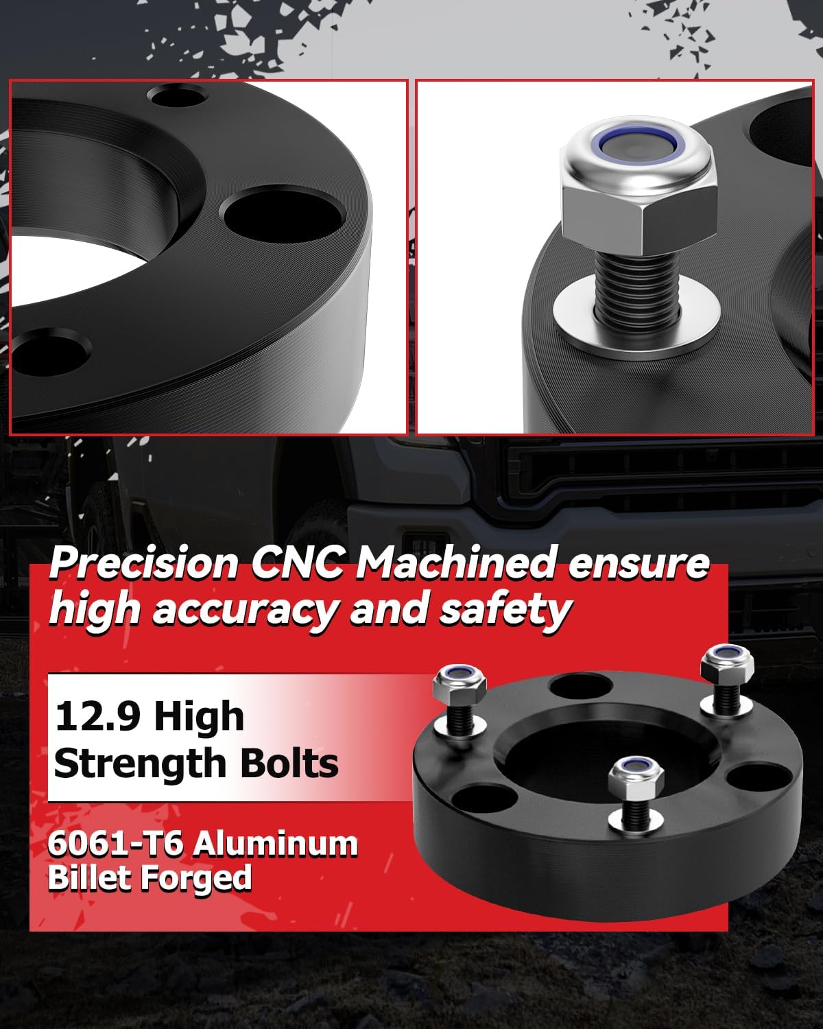 PROEZE 2" Front Leveling Lift Kits for 2004-2026 F150, 2 inch Forged Front Strut Spacers Leveling Kits Compatible with 2004-2026 F150 2WD 4WD