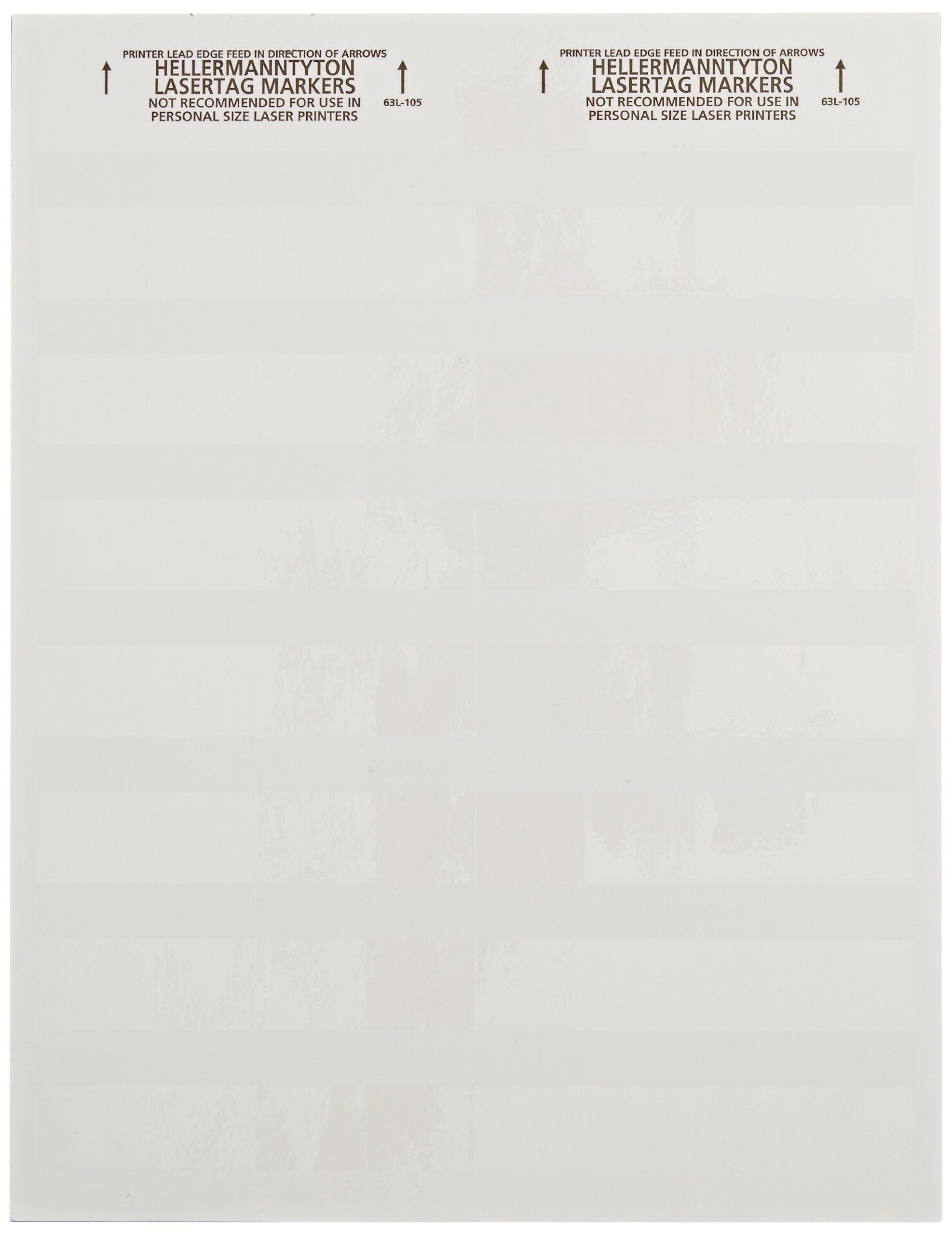 HellermannTyton TAG63L-105 Laser Tag Self-Laminating Label, 1.0" X 0.5" X 1.33", 56 Per Sheet, Polyester, White (Pack of 2500)