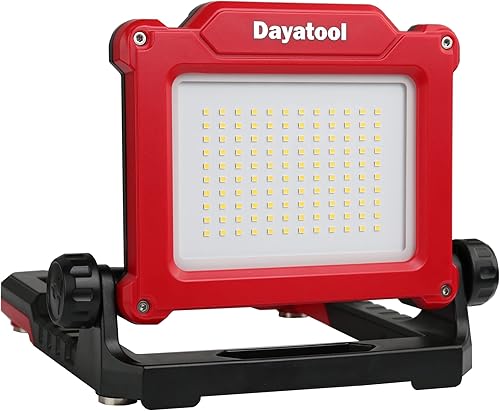 Miniatura 10 de DAYATOOL Luz de inundación de trabajo LED magnética inalámbrica de 4000 lúmenes, compatible con Dewalt 20V Milwaukee 18V m18 batería recargable de