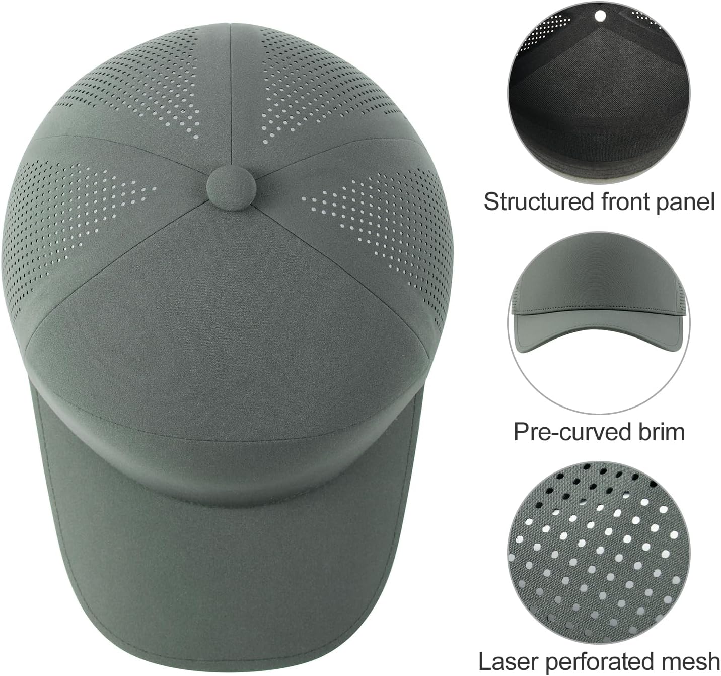 VOBOOM Performance Hat for Men Breathable Adjustable Fit Baseball Cap for Workouts, Sports, Outdoor - Image 4