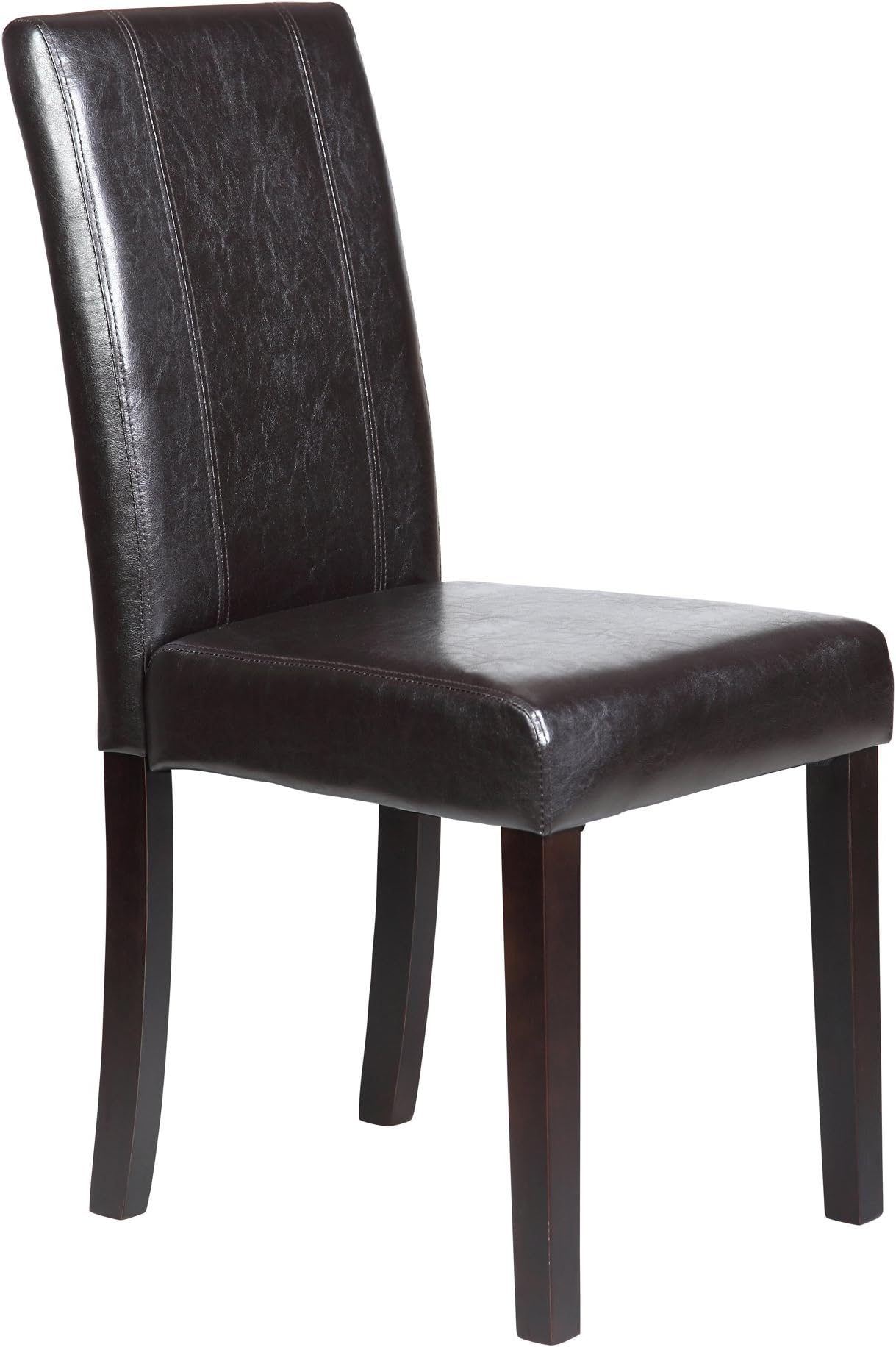 Set of 2 New Elegant Design Leather Dining Chairs Furniture in 4 Colors (Brown)