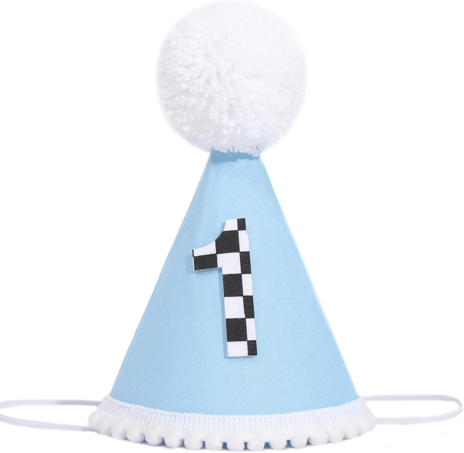 Blue Racing 1/2 Birthday Hat - Race Car 6 Months Birthday Decorations,Fast Half Way to One Vintage Party Crown