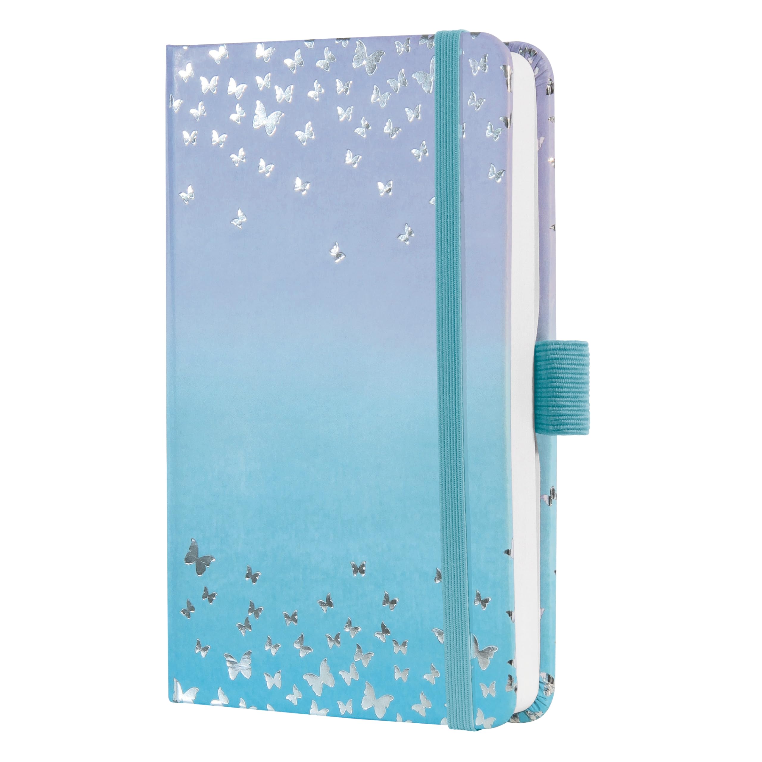 SIGEL J5346 Jolie Weekly Planner 2025, Design Butterfly Confetti Candy, 9,5 x 15 cm, hardcover, 174 Pages, Blue, Violet