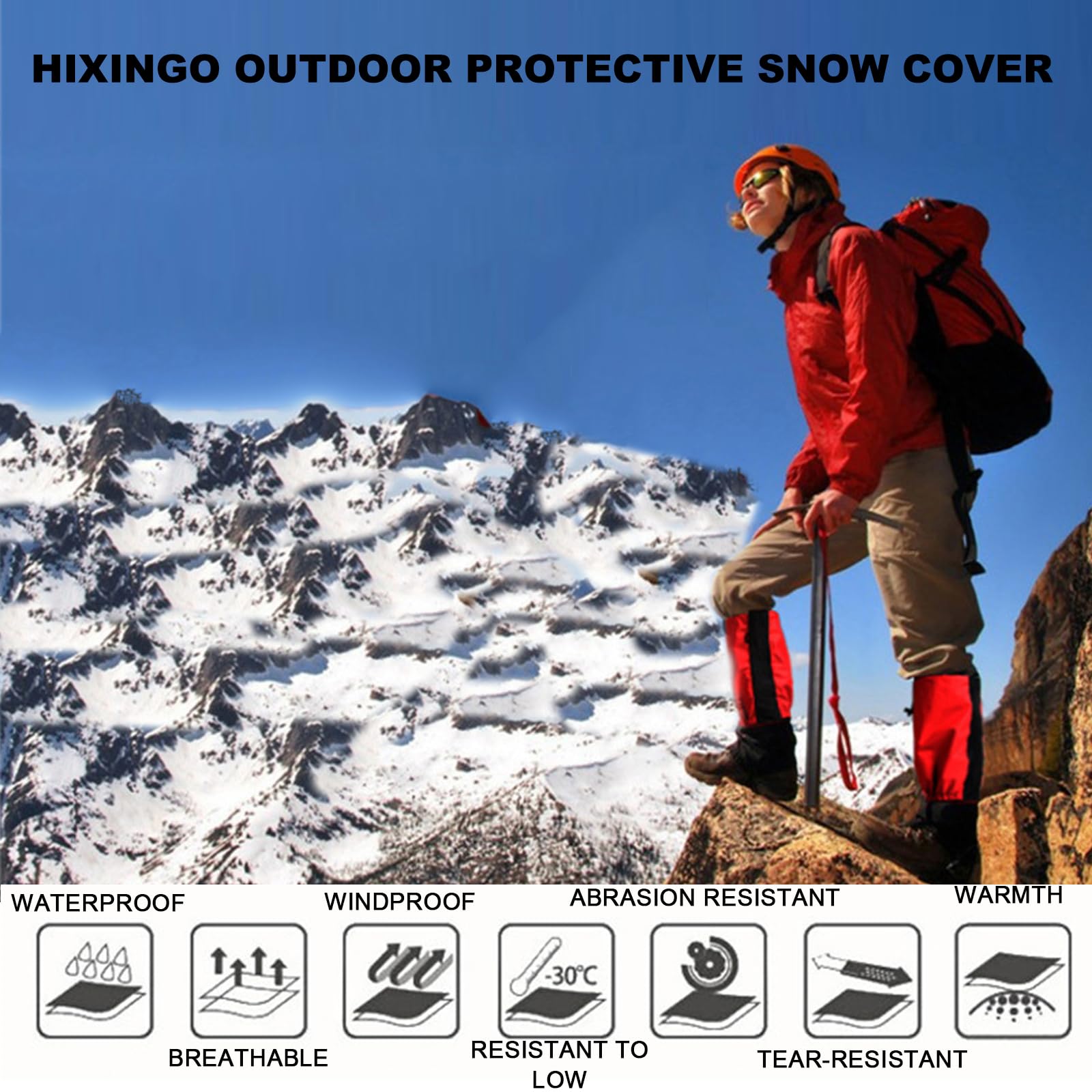 Guêtres De Neige Imperméables – Tissu Oxford 900D, TPU, Réglables, 23,5x40 Cm, Noir Ou Vert – Pour Randonnée, Chasse, Alpinisme, Travail