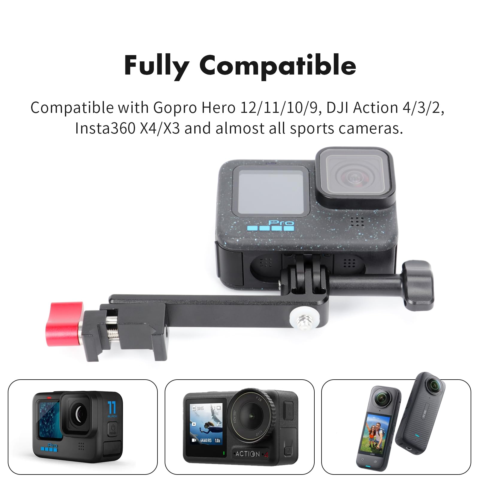 Per Gopro 13 Accessori Adattatore in metallo 1/4 Treppiede in alluminio Montaggio a ve per Go Pro Hero 11 10 DJI OSMO Action 4 Pocket 3 Camera  44