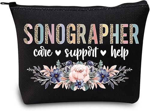 LEALO Sonography Tech - Bolsa de maquillaje cosmética de ultrasonido regalo para técnicos de ultrasonido soporte de cuidado para ayudar a maquillaje