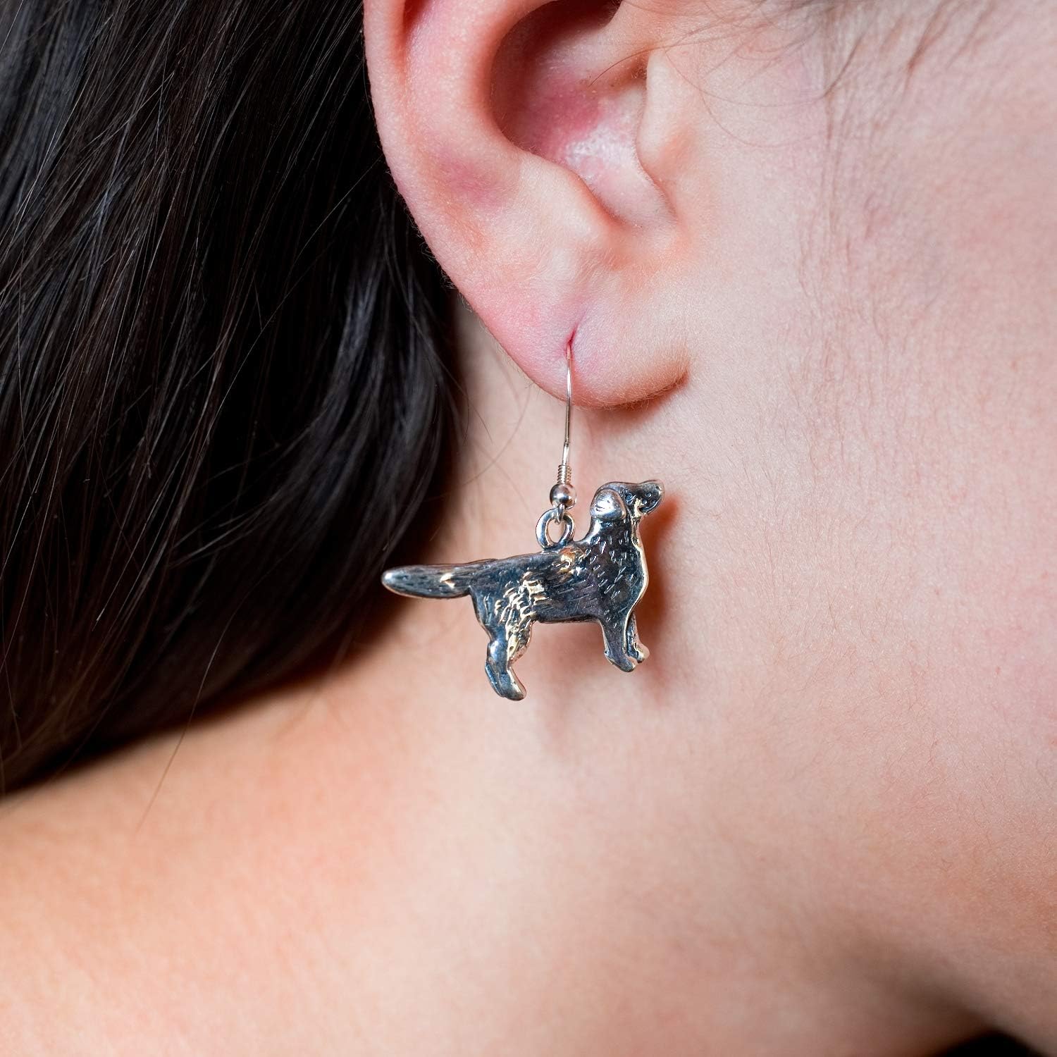 Sterling Silver Labrador Retriever Full Body Earrings