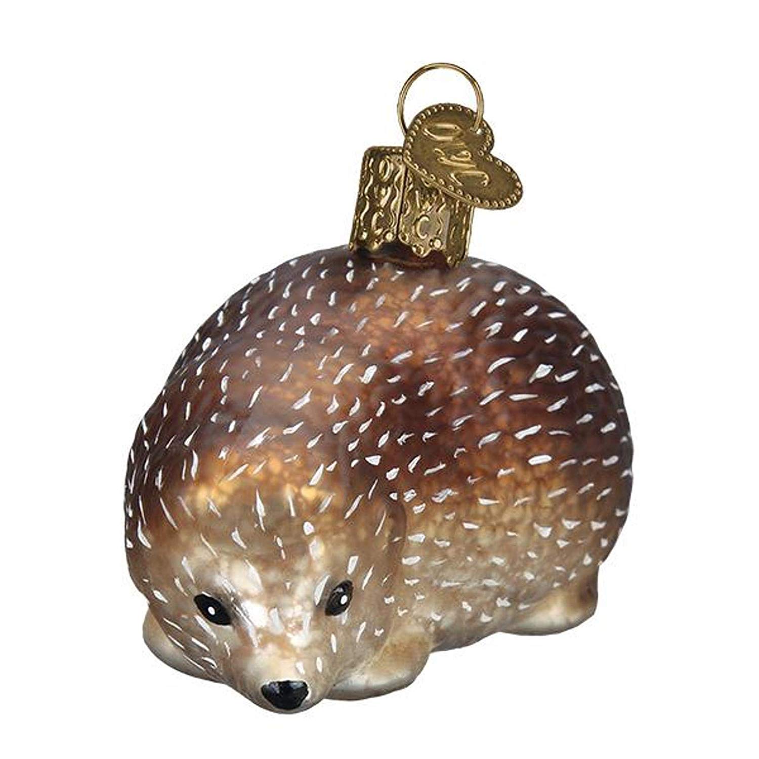 Vintage Hedgehog Glass Blown Ornament for Christmas Tree, Handcrafted Holiday Decoration, Vintage Animal Collection