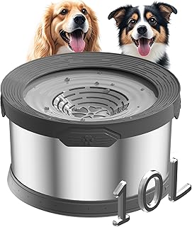 10L Dog Water Bowl No Spill 2.6 Gallon Super Large Capacity Stainless Steel No