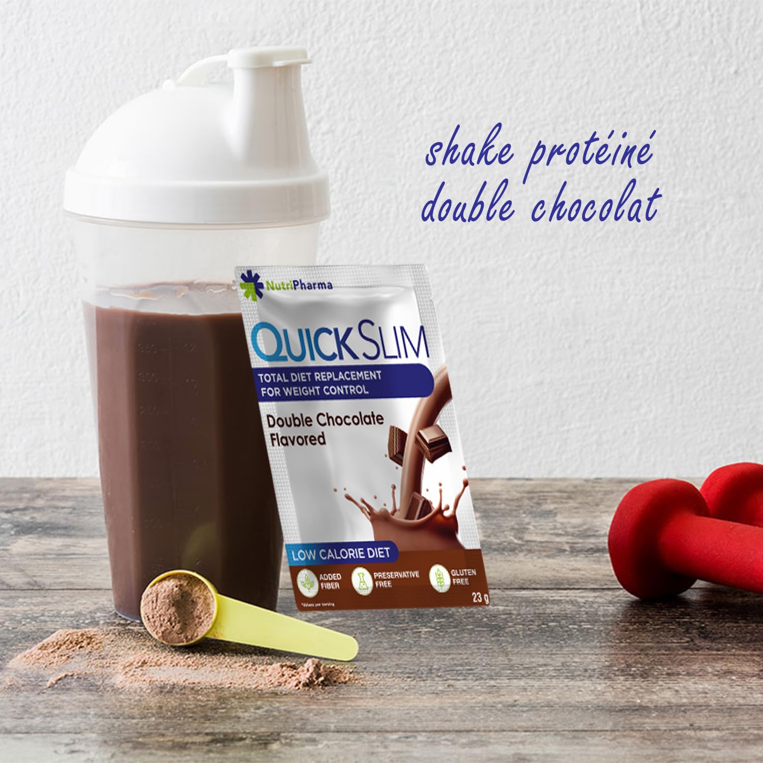 Quick Slim Substitut de Repas Shake pour La Perte de Poids, 30 portions, 20g de Protéines, 27 vitamines et minéraux, Fibres Alimentaires, Faible teneur en glucides, Sans Gluten (Paquet Varié)