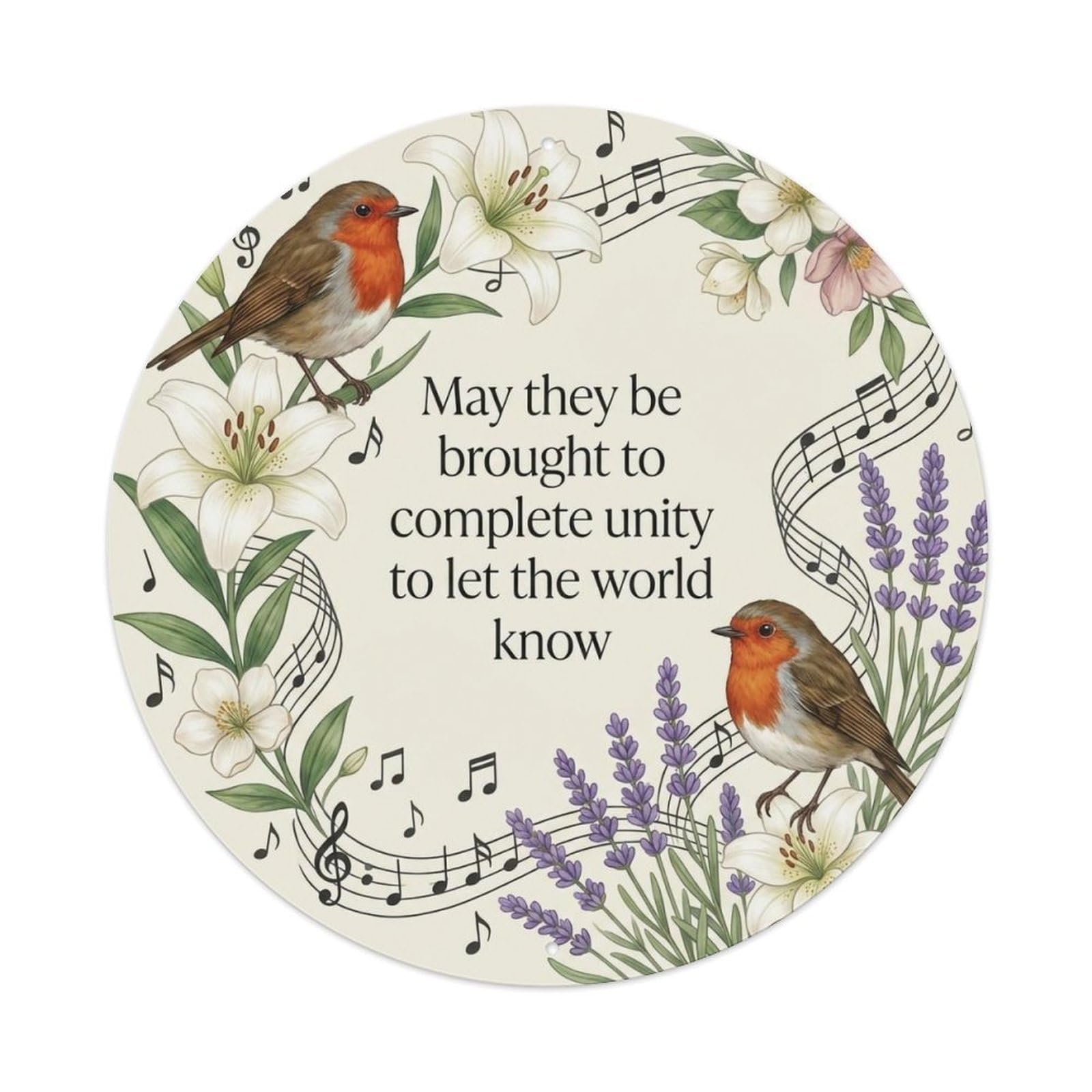 Okahys 8X8inch(20X20cm) European Robin Garden Sign Heaven Love Harmony Metal Tin Sign