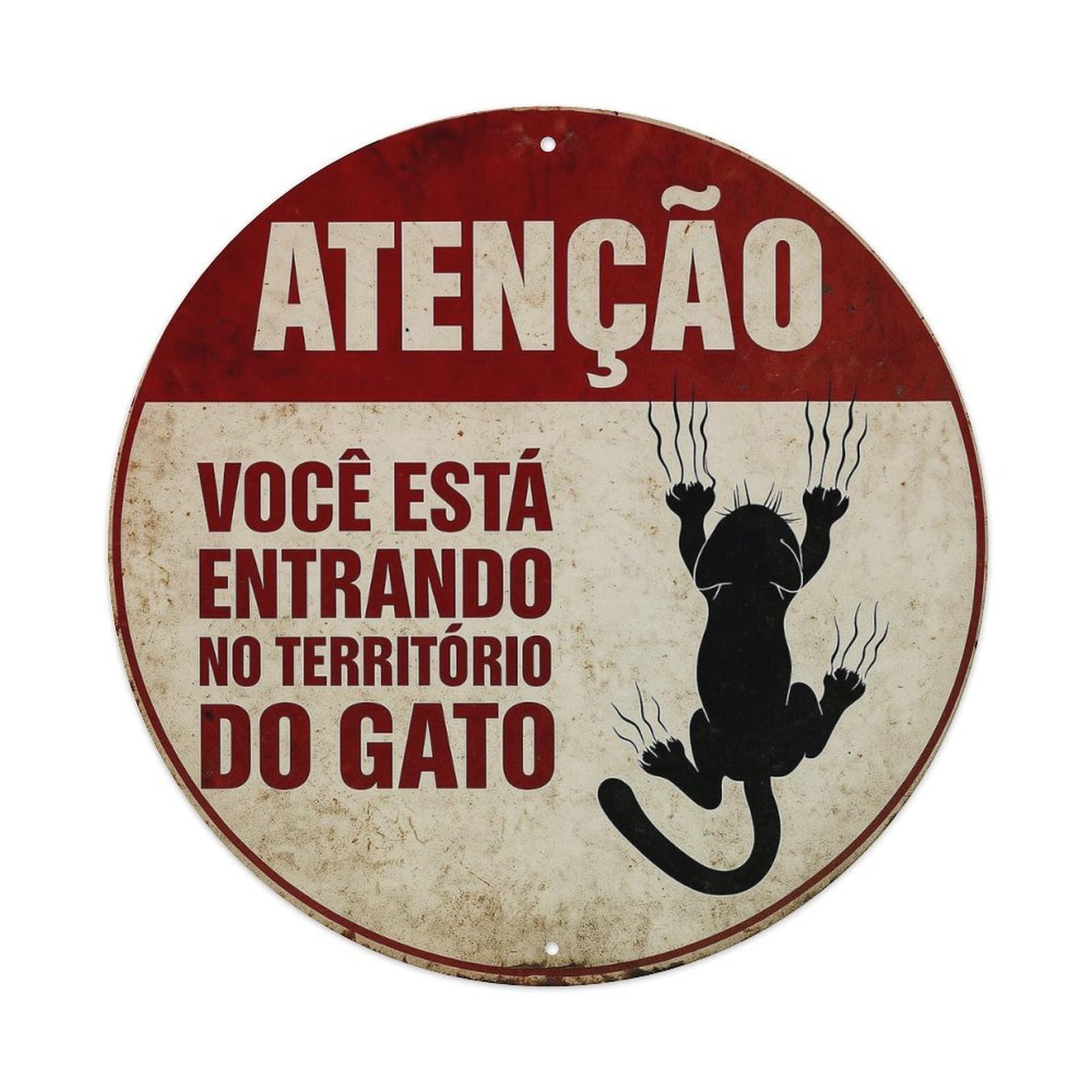 Attention You Are Entering The Territory Of The Cat Metal Tin Sign Plaque