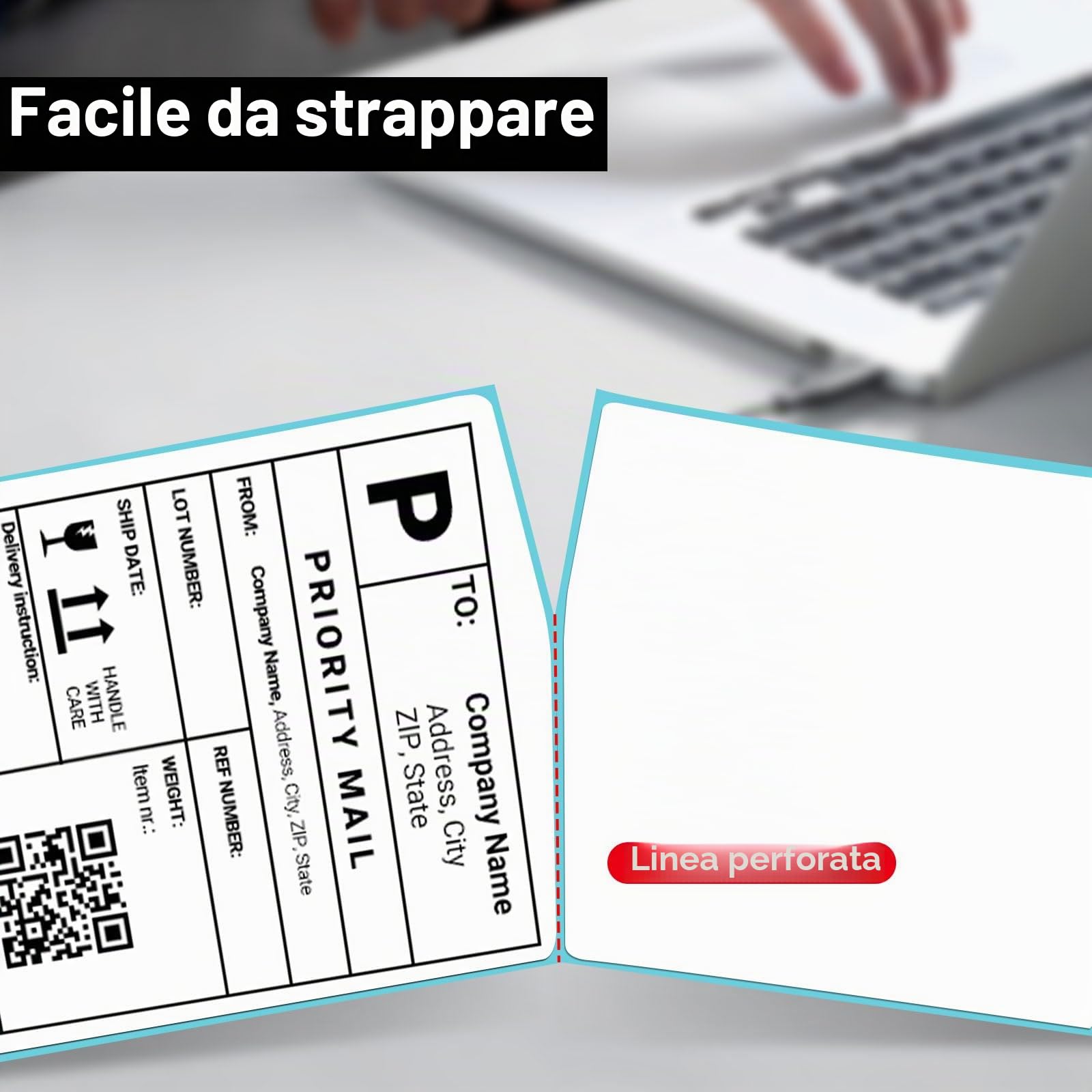 ORGBRO Etichette di spedizione DHL Etichette termiche 4x6 | Carta Termica Etichette di Spedizione Autoadesive Etichette per Indirizzi per Stampanti di Etichette, 500 Fogli
