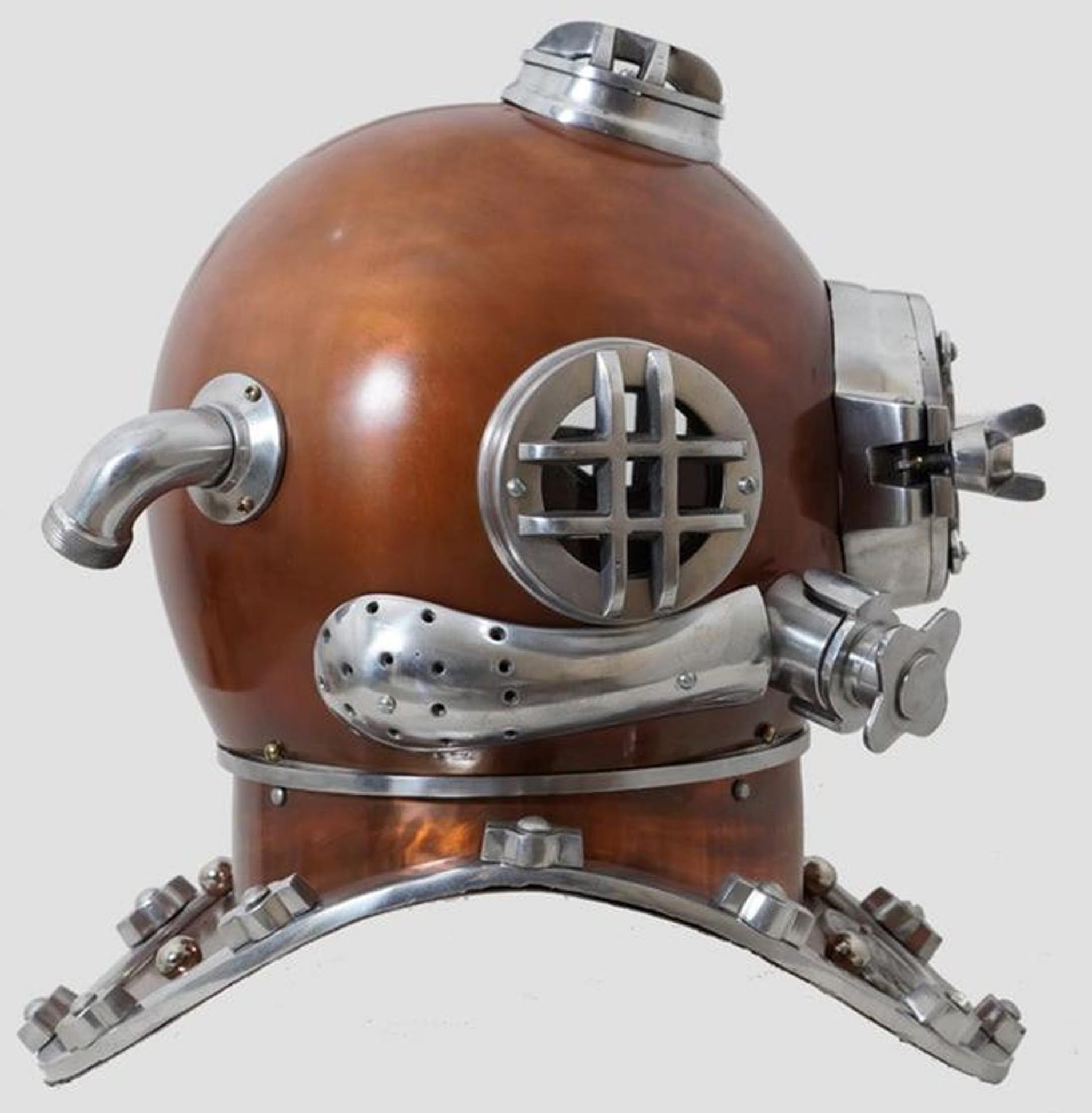 Casco de buceo náutico marino de EE. UU. V Mark Divers casco antiguo vintage de buceo casco de mar profundo, latón hierro, tamaño completo, casco de buceo