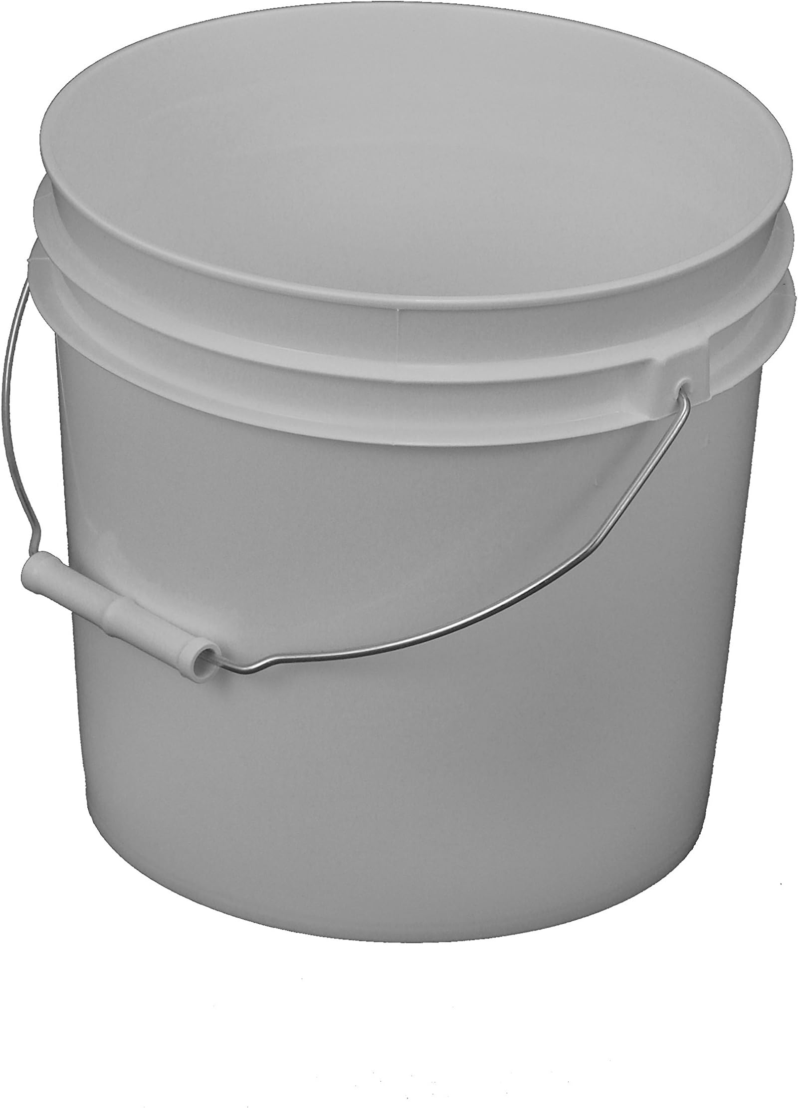 API Kirk 65 Mil 2 Gallon White Plastic Bucket, 10" Diameter, 9.25" Height